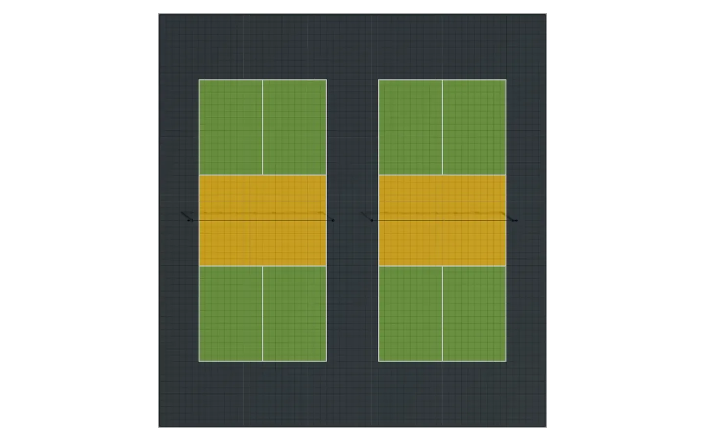 2 courts de pickleball