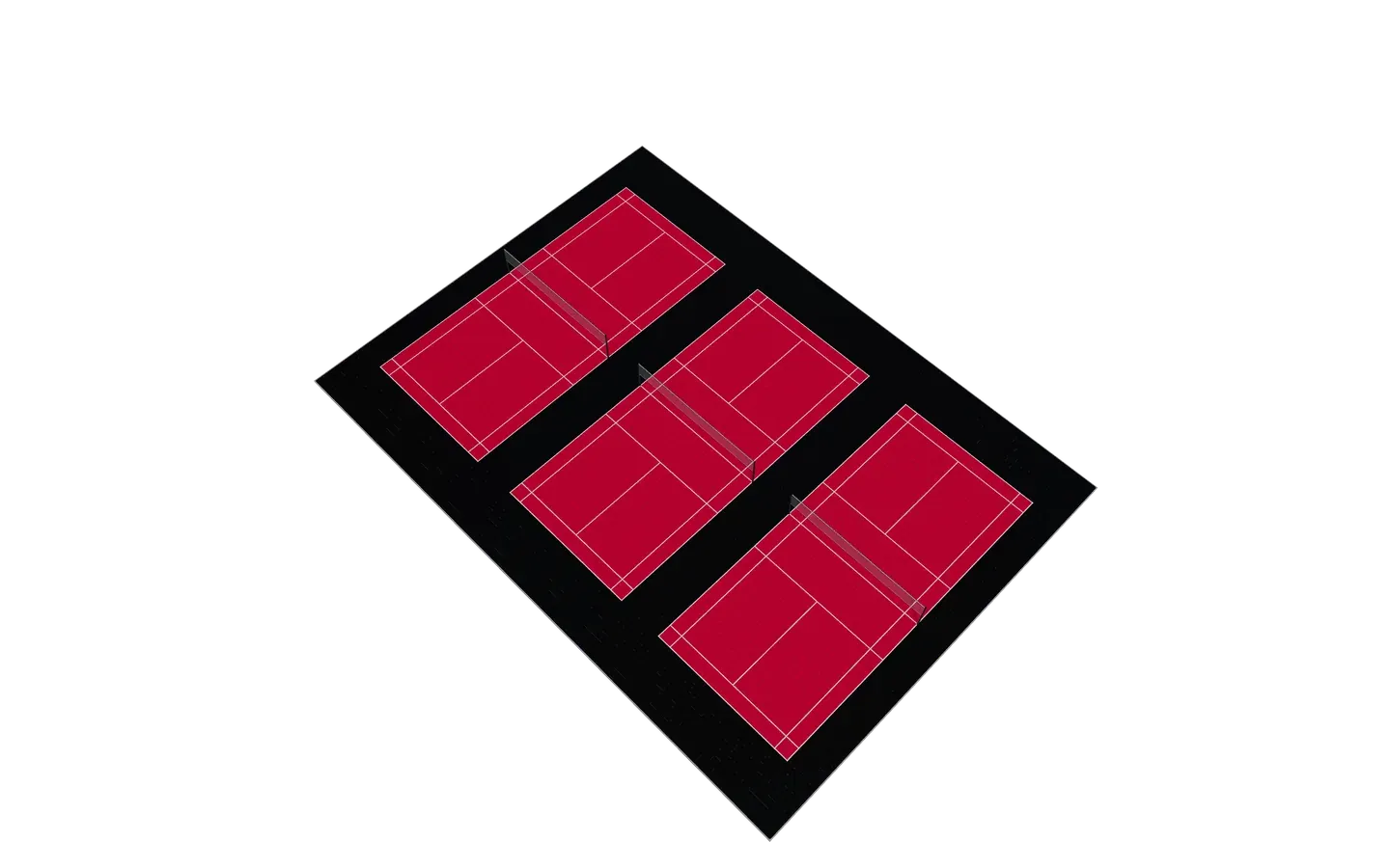 3 courts de badminton