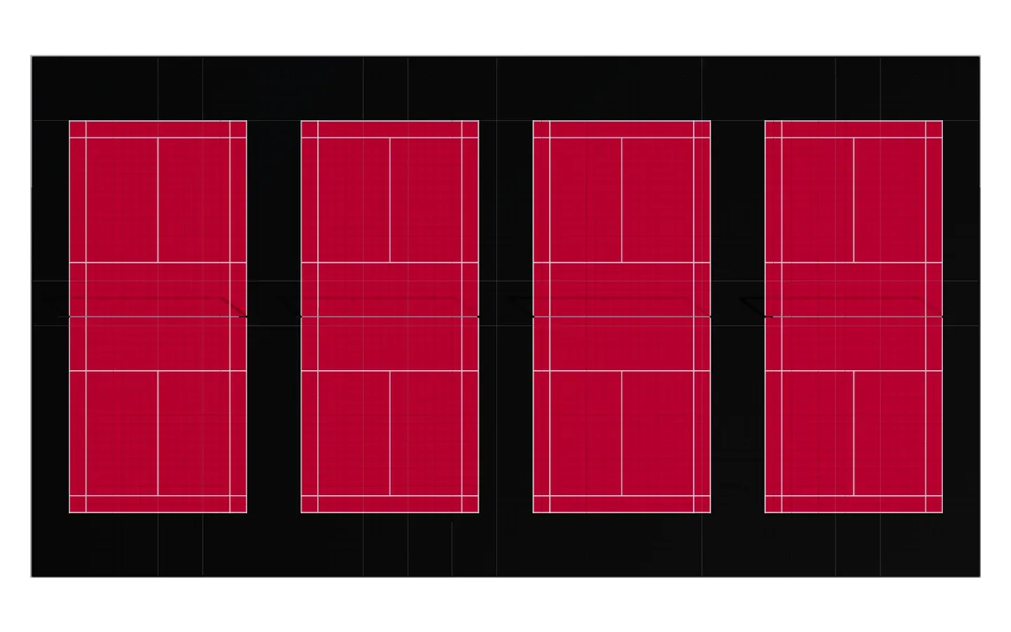 4 courts de badminton