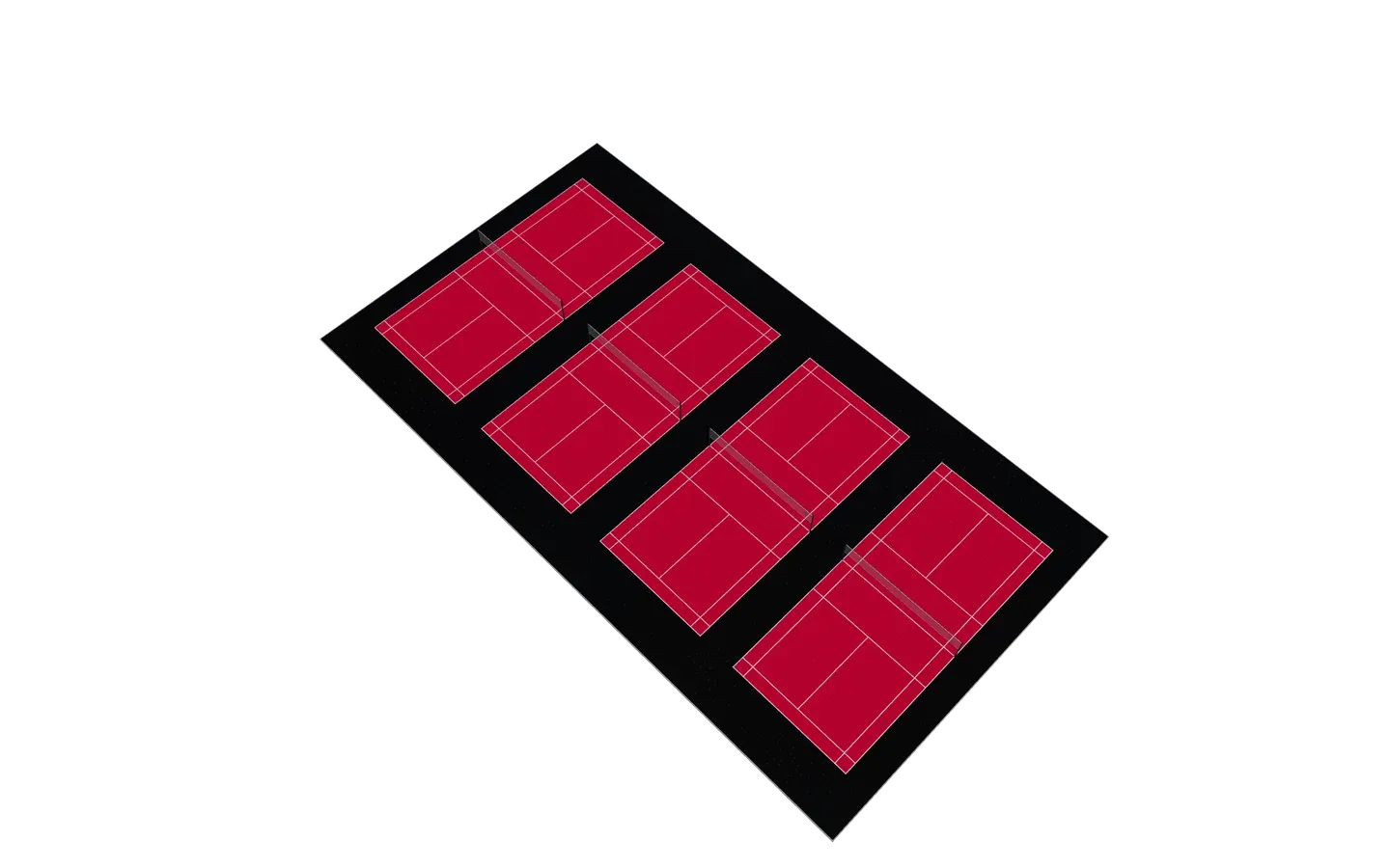 4 courts de badminton