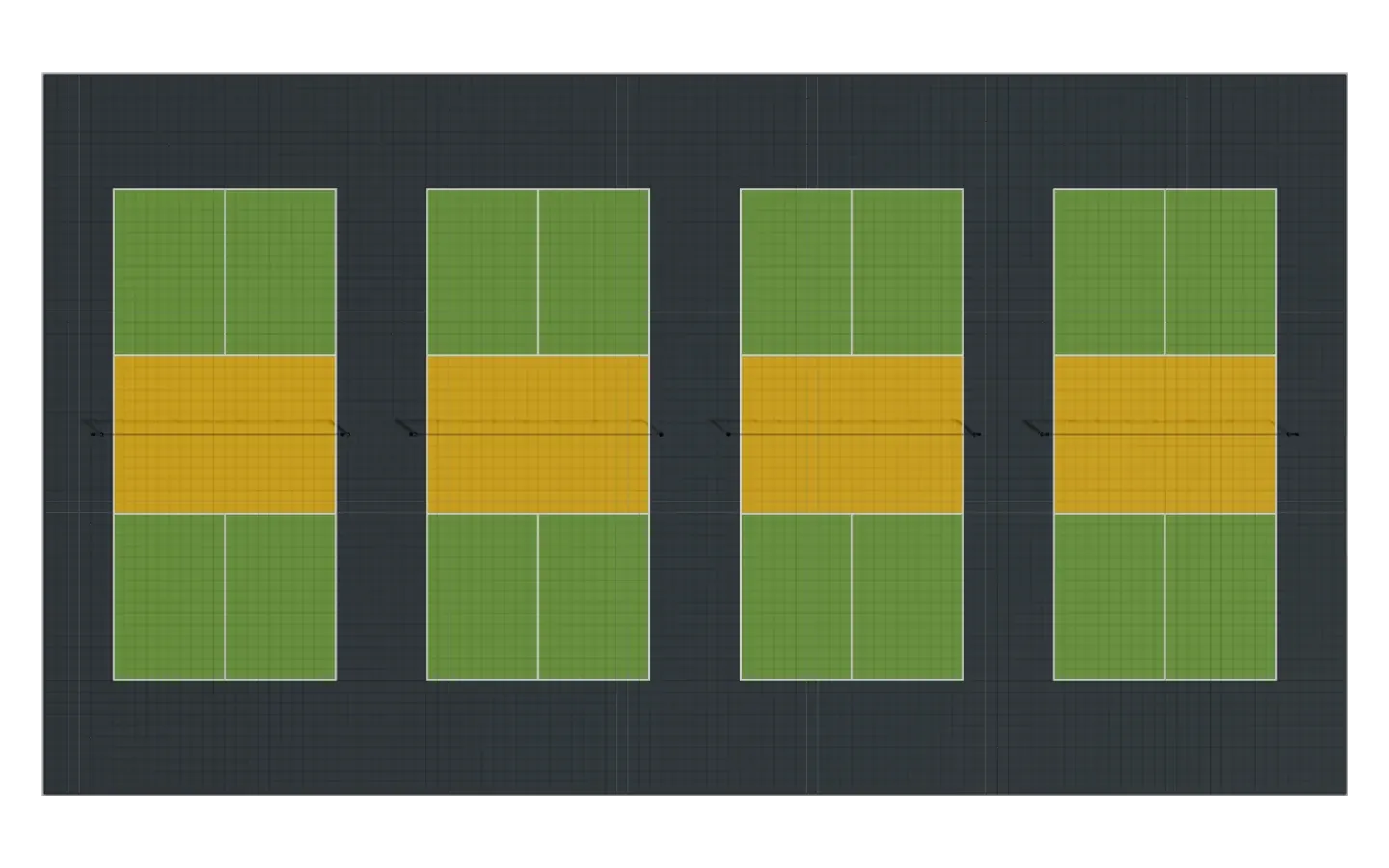 4 courts de pickleball