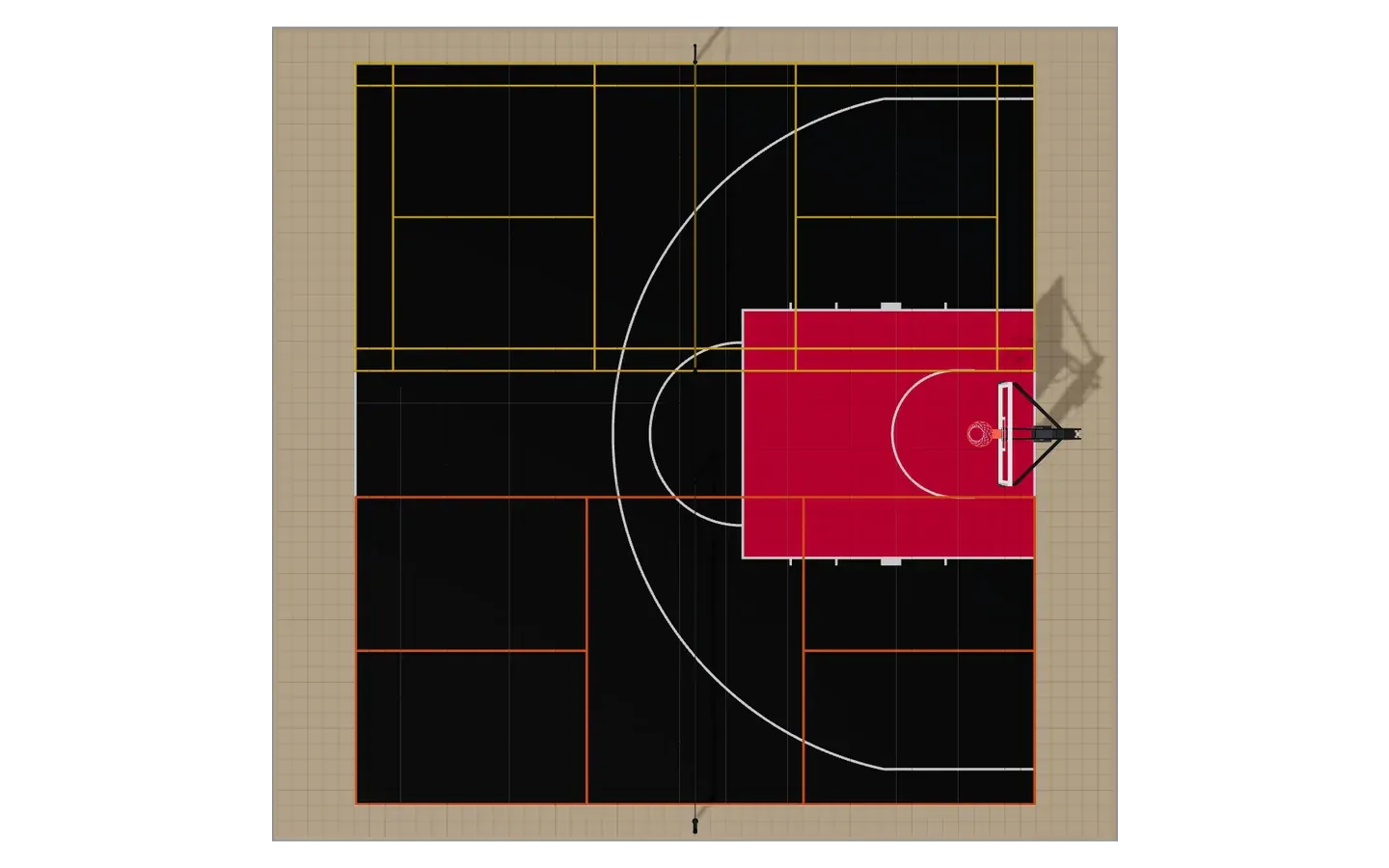 Cour d’école 3 sports 16 × 16 m