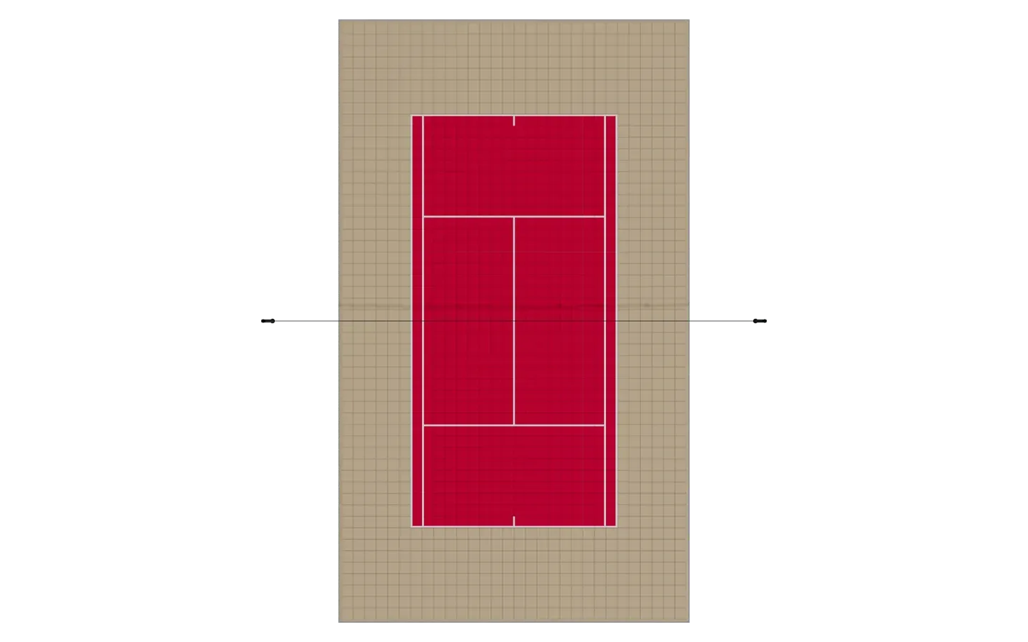 Mini-tennis rouge (36 ft)