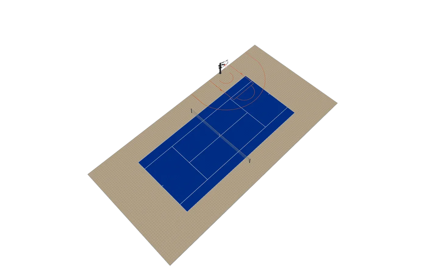 Tennis + basket 37 × 18 m